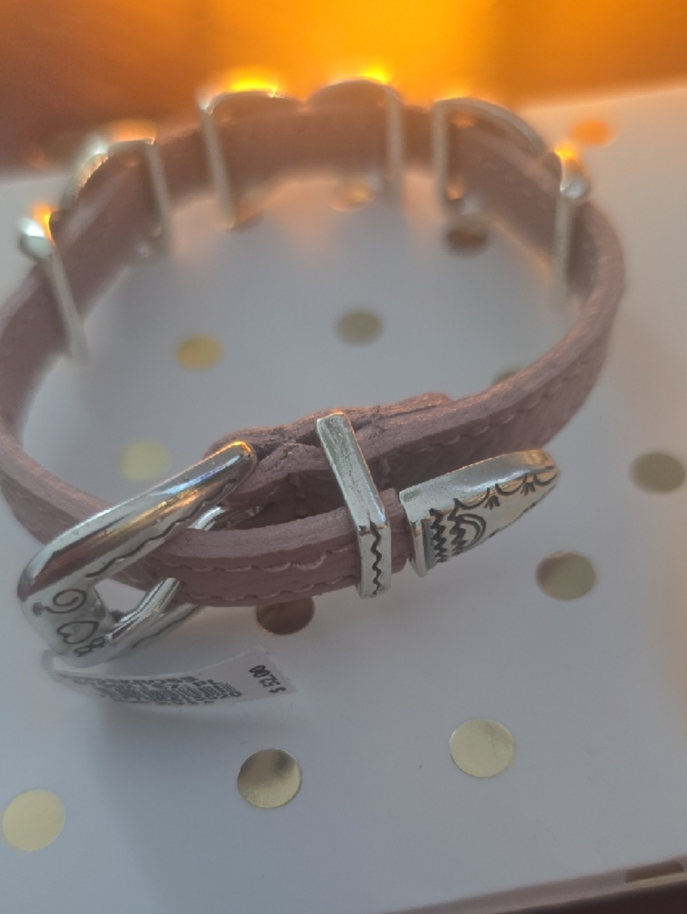 Brighton Silver Accent Pink Leather Bracelet - NWT - Picture 2 of 7
